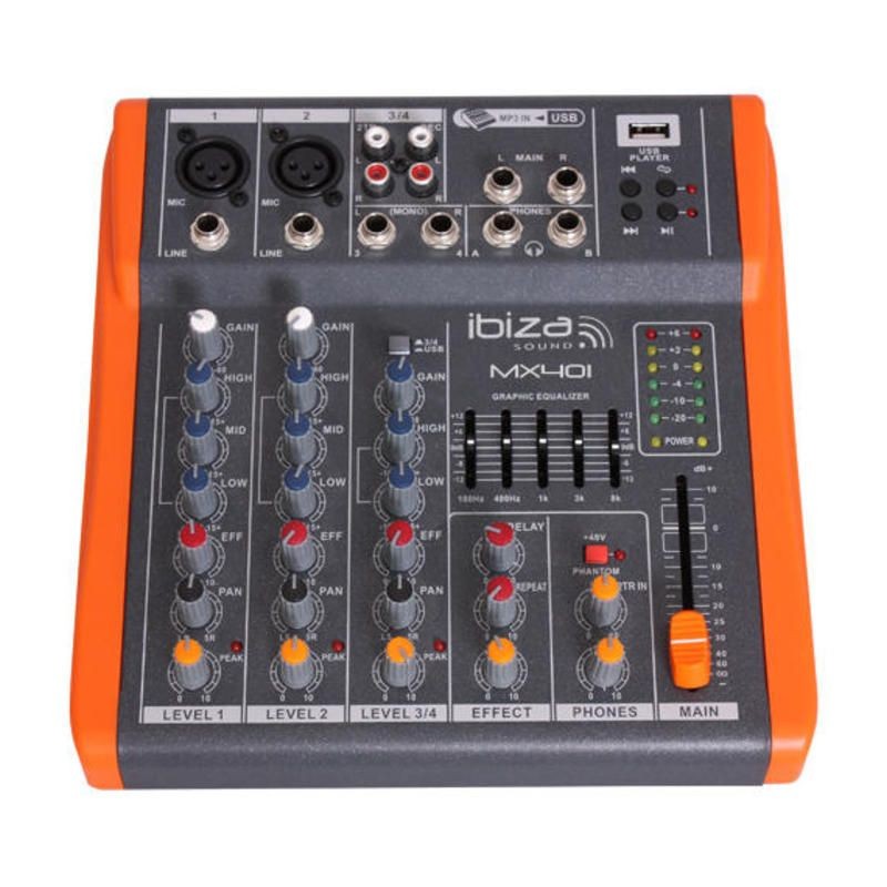 Comprar Ibiza Sound MX401 Mesa de mezcla con reproductor USB al mejor precio